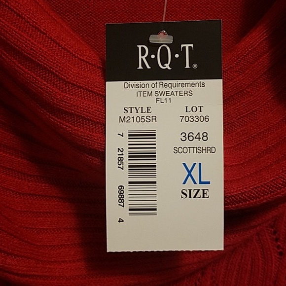 NWT R.Q.T. Red Cowl Neck Sweater - Picture 4 of 6